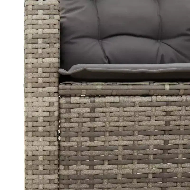 vidaXL Chaise de jardin gris rotin PE, acier poudré, bois d'acacia massif