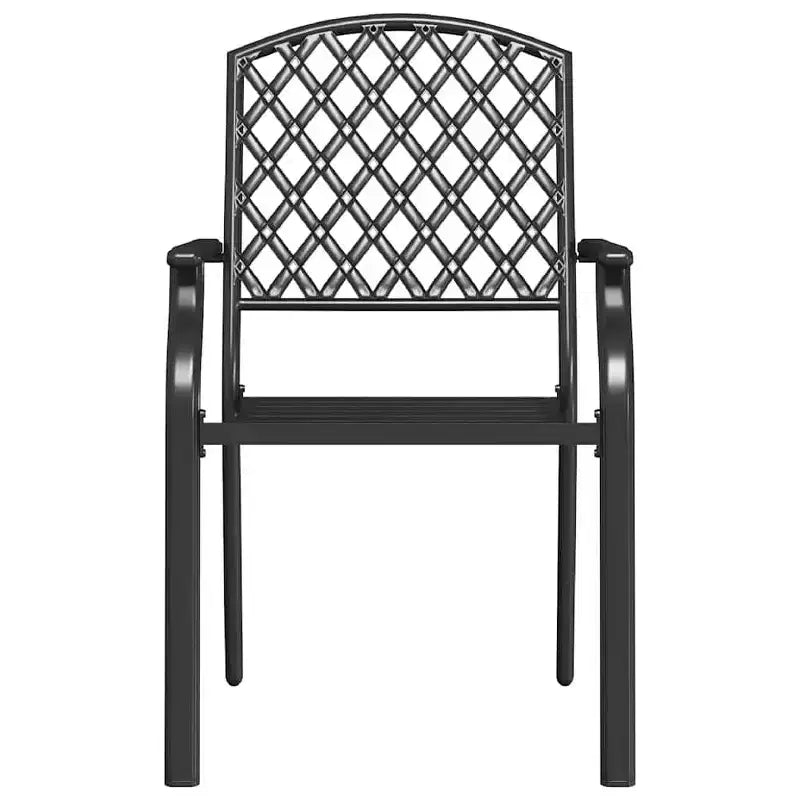 vidaXL Ensemble de 2 chaises d'extérieur Acier anthracite, électrodéposé et thermolaqué