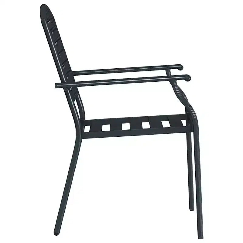vidaXL Ensemble de 2 chaises d'extérieur Acier anthracite, électrodéposé et thermolaqué