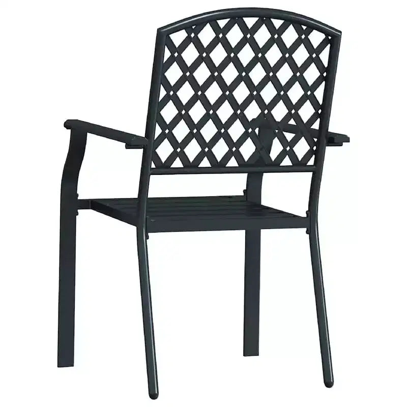 vidaXL Ensemble de 2 chaises d'extérieur Acier anthracite, électrodéposé et thermolaqué