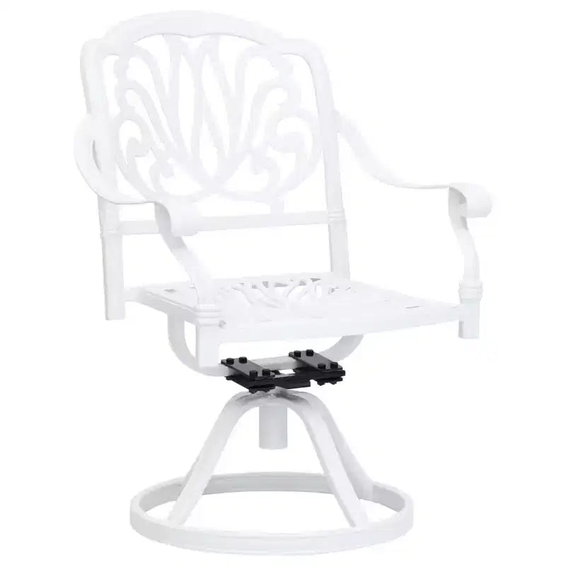 vidaXL Lot de 2 chaises de jardin blanches pivotantes en aluminium coulé Standard