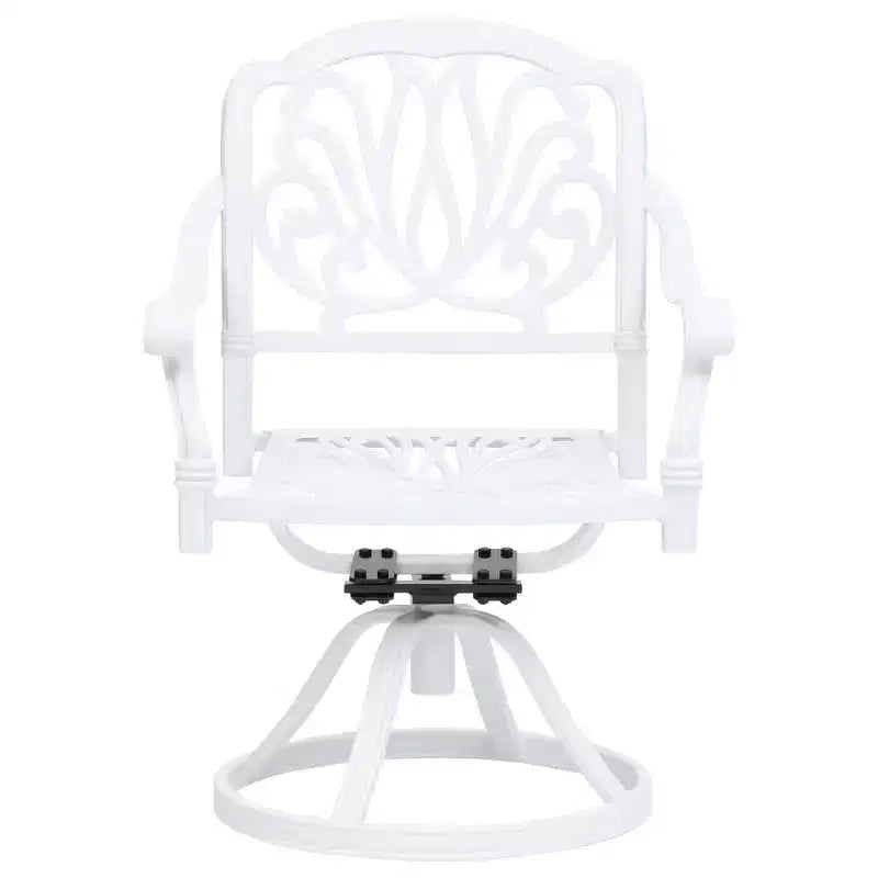 vidaXL Lot de 2 chaises de jardin blanches pivotantes en aluminium coulé Standard