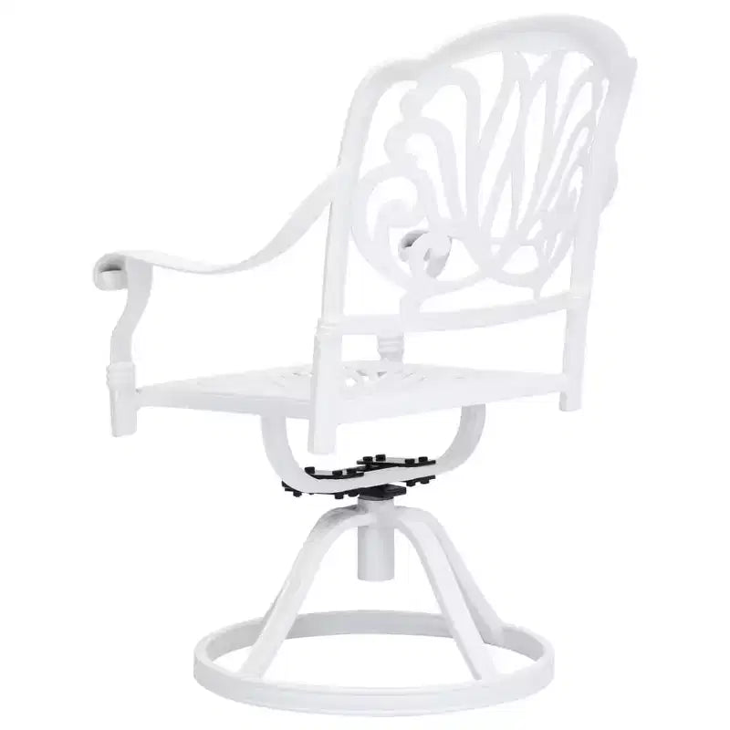 vidaXL Lot de 2 chaises de jardin blanches pivotantes en aluminium coulé Standard