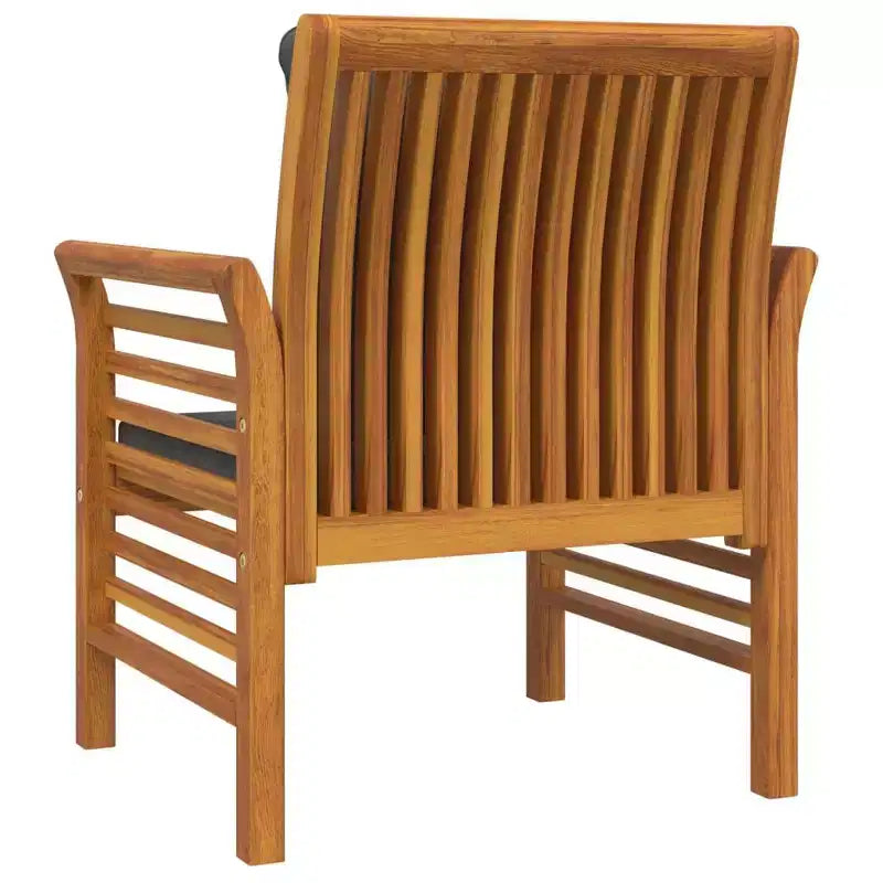 vidaXL Lot de 2 chaises de canapé Bois d'acacia massif Gris foncé Standard