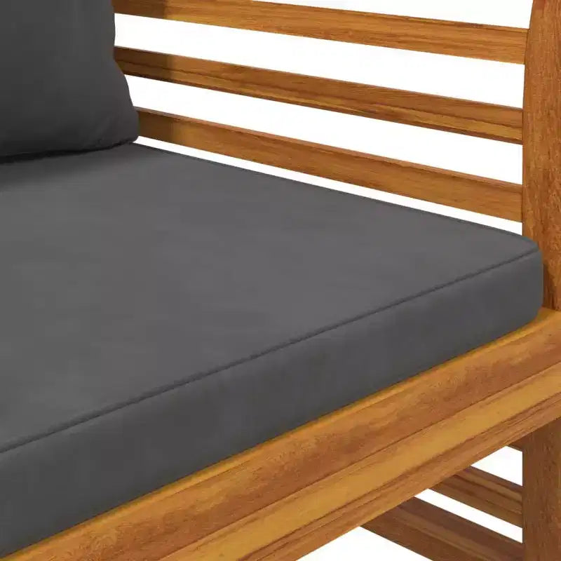 vidaXL Lot de 2 chaises de canapé Bois d'acacia massif Gris foncé Standard
