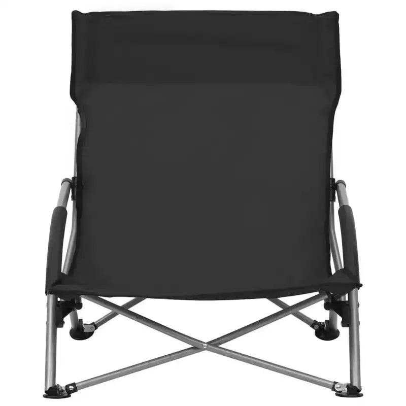 vidaXL Lot de 2 Chaises de Plage Noir Tissu Oxford, Acier Standard
