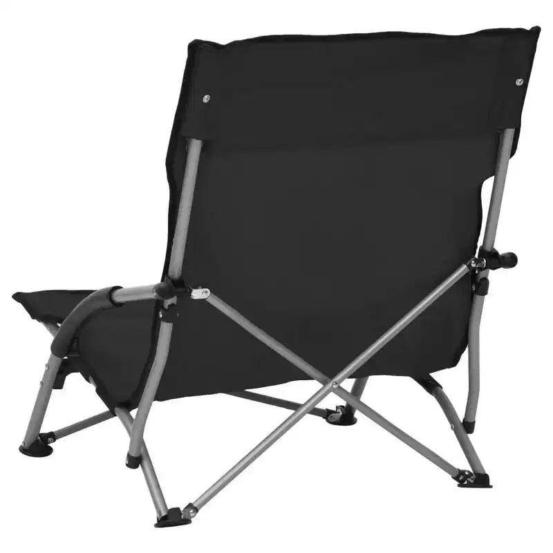 vidaXL Lot de 2 Chaises de Plage Noir Tissu Oxford, Acier Standard