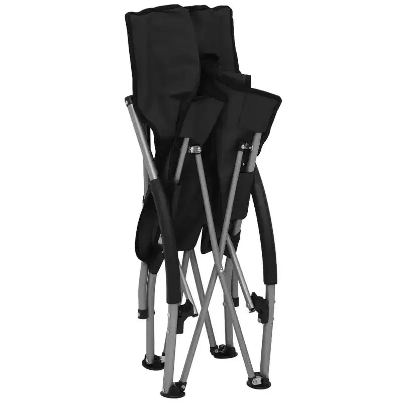 vidaXL Lot de 2 Chaises de Plage Noir Tissu Oxford, Acier Standard