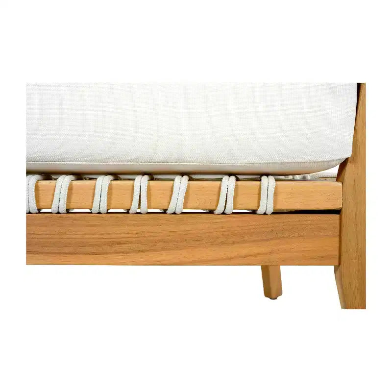 Christopher Knight Home Mai Chaises de jardin modernes d'extérieur en acacia avec corde tressée et coussins (Lot de 2)