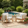 Christopher Knight Home Mai Modern Outdoor Acacia Patio Chairs with Woven Rope and Cushions (Set of 2)