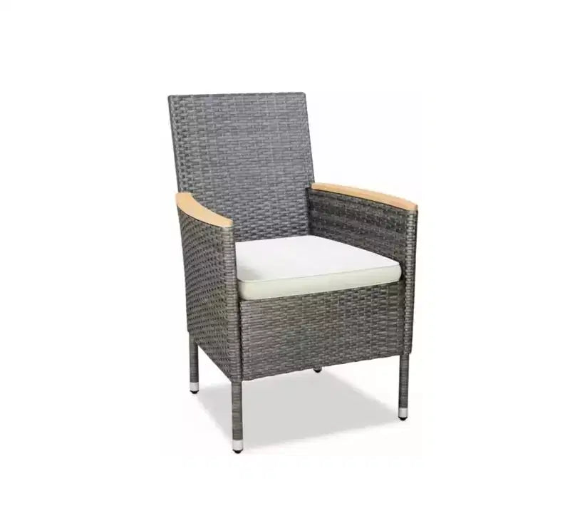 Chaise de salle à manger en rotin tressé pour patio, résistant aux intempéries (lot de 4)