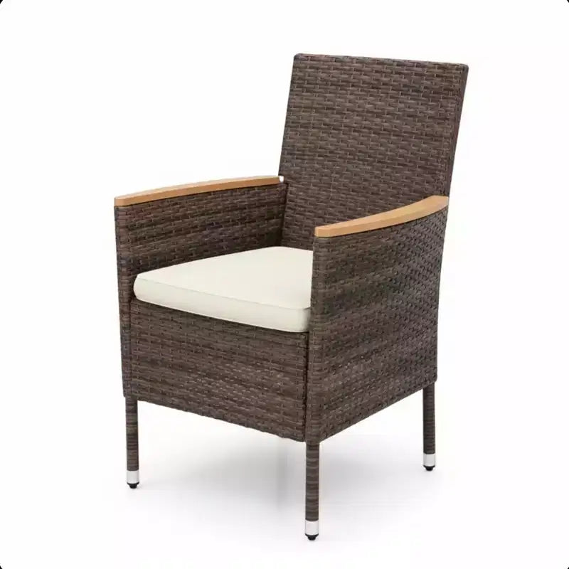 Chaise de salle à manger en rotin tressé pour patio, résistant aux intempéries (lot de 4)