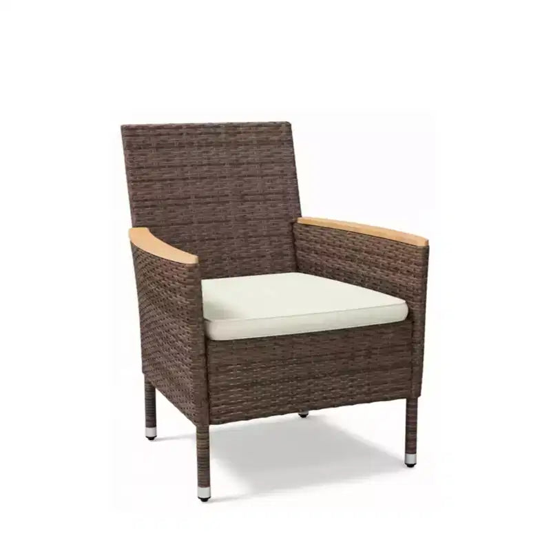 Chaise de salle à manger en rotin tressé pour patio, résistant aux intempéries (lot de 4)