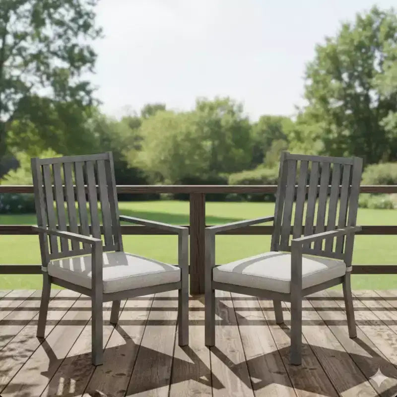 Lot de 4 chaises de salle à manger d'extérieur en aluminium toutes saisons 23 po avec coussins épais