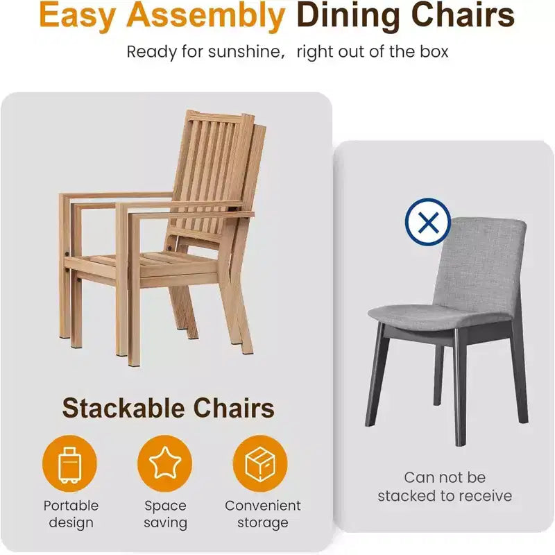 Lot de 4 chaises de salle à manger d'extérieur en aluminium toutes saisons 23 po avec coussins épais
