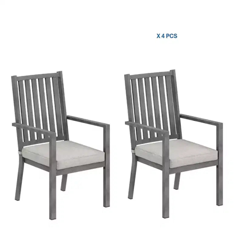 Lot de 4 chaises de salle à manger d'extérieur en aluminium toutes saisons 23 po avec coussins épais