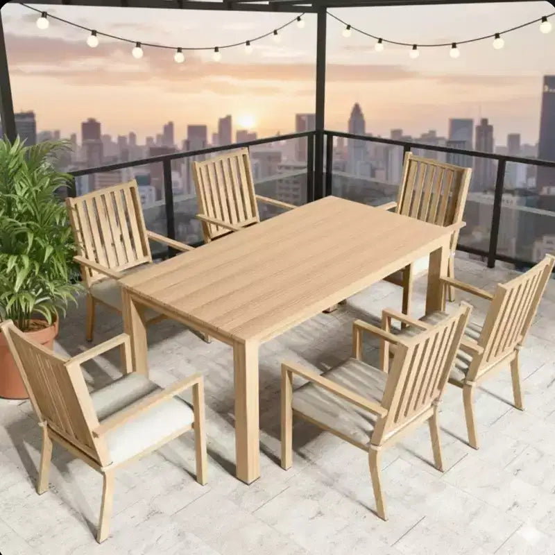 Lot de 4 chaises de salle à manger d'extérieur en aluminium toutes saisons 23 po avec coussins épais