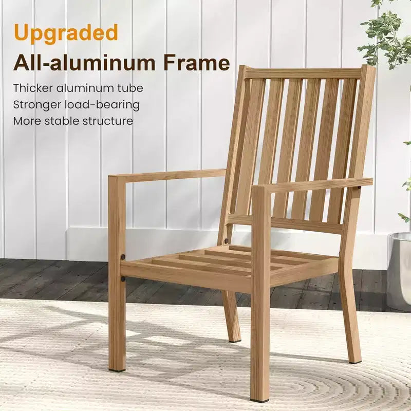 Lot de 4 chaises de salle à manger d'extérieur en aluminium toutes saisons 23 po avec coussins épais