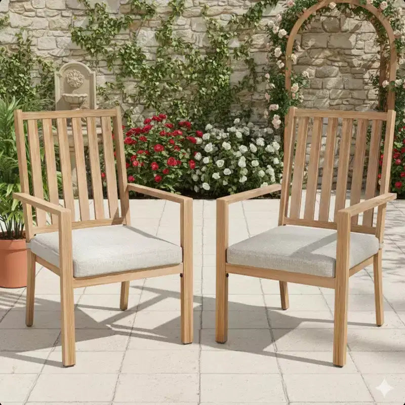 Lot de 4 chaises de salle à manger d'extérieur en aluminium toutes saisons 23 po avec coussins épais