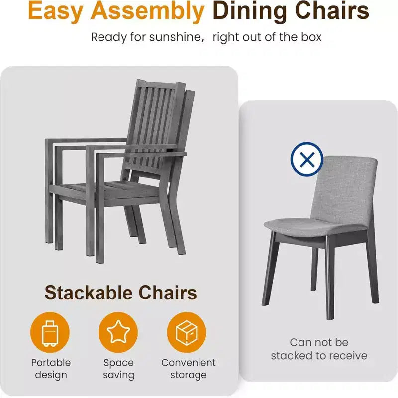 Lot de 4 chaises de salle à manger d'extérieur en aluminium toutes saisons 23 po avec coussins épais