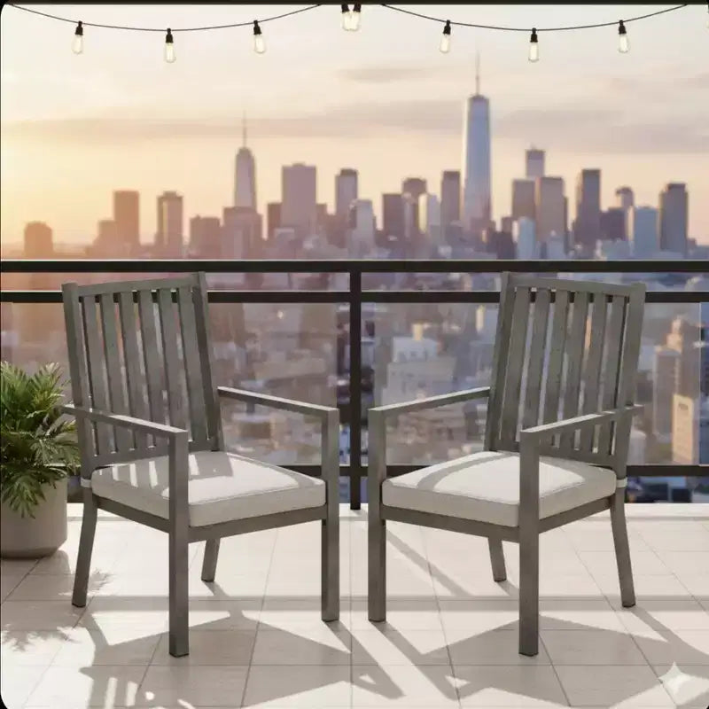 Lot de 4 chaises de salle à manger d'extérieur en aluminium toutes saisons 23 po avec coussins épais