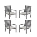 Set of 4 23 All-Weather Aluminum Patio Dining Chairs with Thick Cushions