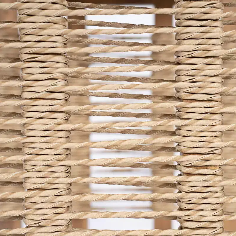 ModernLuxe Lot de 2 Fauteuils de Jardin en Bois d'Acacia, Fauteuils Accoudoirs en Corde Torsadée Tissée à la Main avec Coussins Beige pour Jardin et Bord de Piscine, Finition Teck
