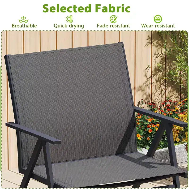 Lot de 2 chaises de patio Costway avec tissu en maille respirant et cadre en métal Capacité de 159 kg