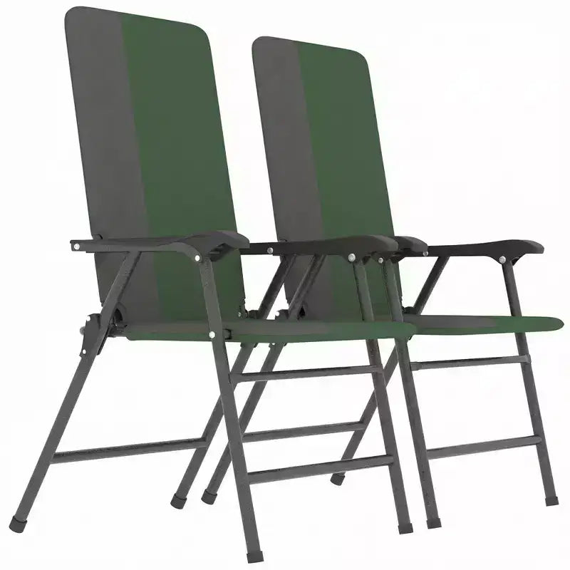 Outsunny Lot de 2 chaises de patio pliantes, chaises de jardin rembourrées à dossier haut avec accoudoirs, tissu Oxford 600D, chaises de camping portables pour l'extérieur