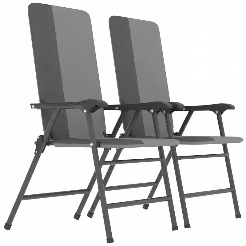 Outsunny Lot de 2 chaises de patio pliantes, chaises de jardin rembourrées à dossier haut avec accoudoirs, tissu Oxford 600D, chaises de camping portables pour l'extérieur