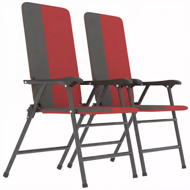 Outsunny Lot de 2 chaises de patio pliantes, chaises de jardin rembourrées à dossier haut avec accoudoirs, tissu Oxford 600D, chaises de camping portables pour l'extérieur