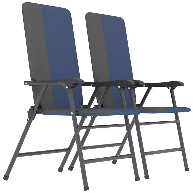 Outsunny Lot de 2 chaises de patio pliantes, chaises de jardin rembourrées à dossier haut avec accoudoirs, tissu Oxford 600D, chaises de camping portables pour l'extérieur