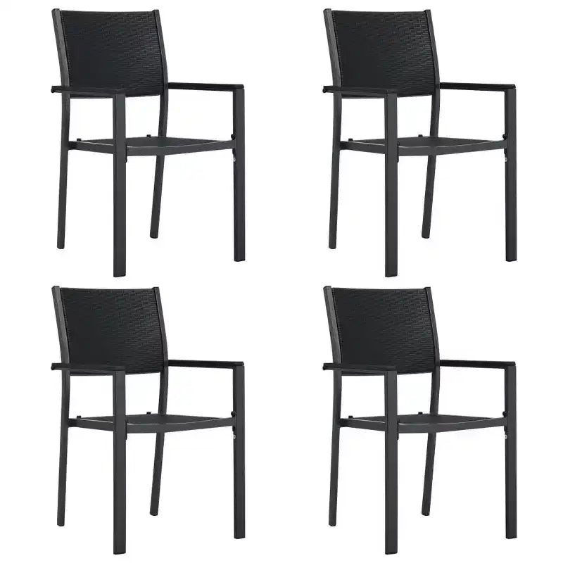 vidaXL Garden Chair Set of 4 Plastic, Steel Standardweight