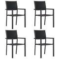 vidaXL Garden Chair Set of 4 Plastic, Steel Standardweight