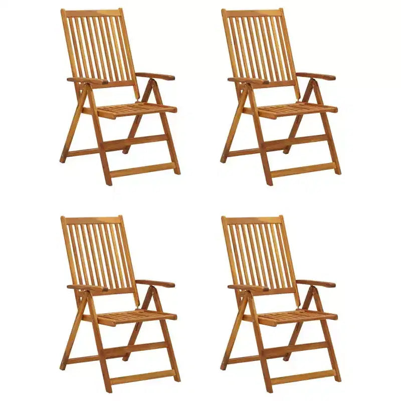 vidaXL Lot de 4 chaises de jardin bleu roi en bois d'acacia massif, 100 % polyester