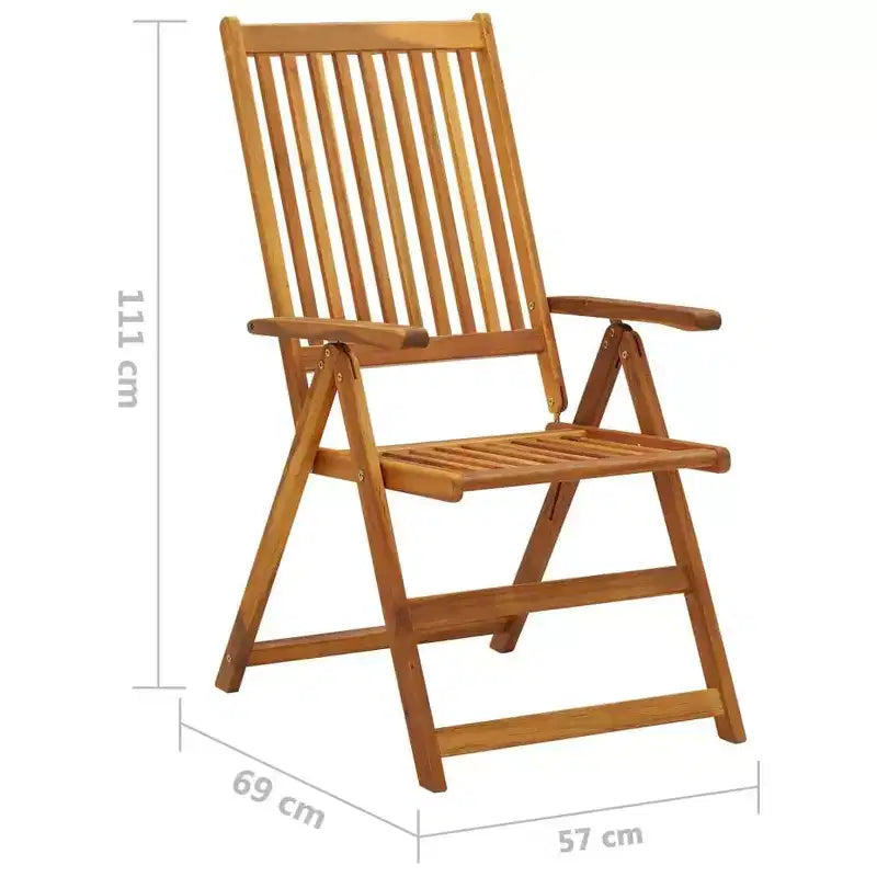 vidaXL Lot de 4 chaises de jardin bleu roi en bois d'acacia massif, 100 % polyester