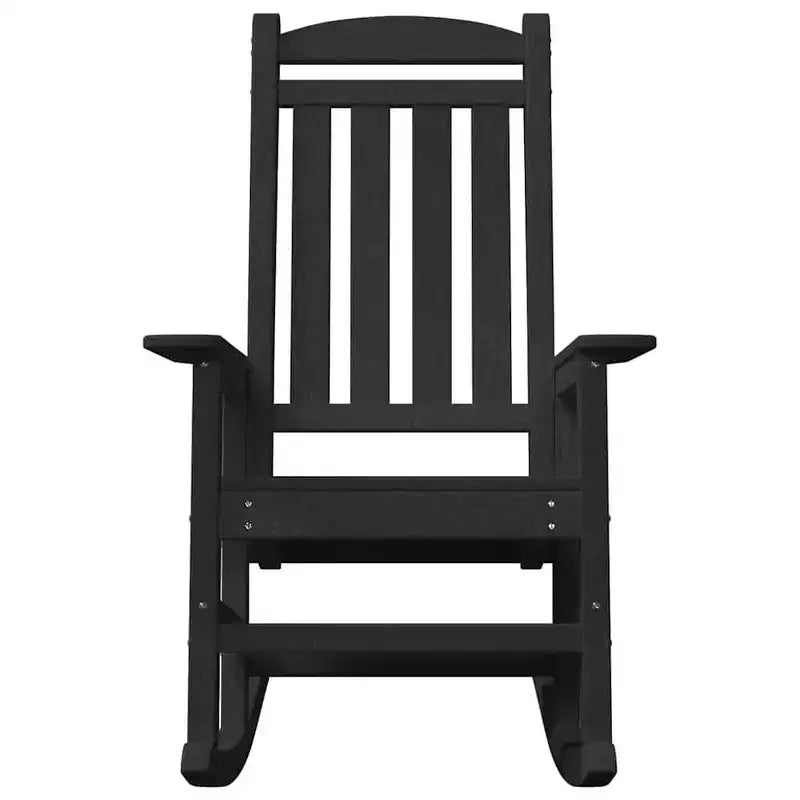 vidaXL Rocking Chair 2 pcs Noir 92 x 70 x 108 cm Polyéthylène