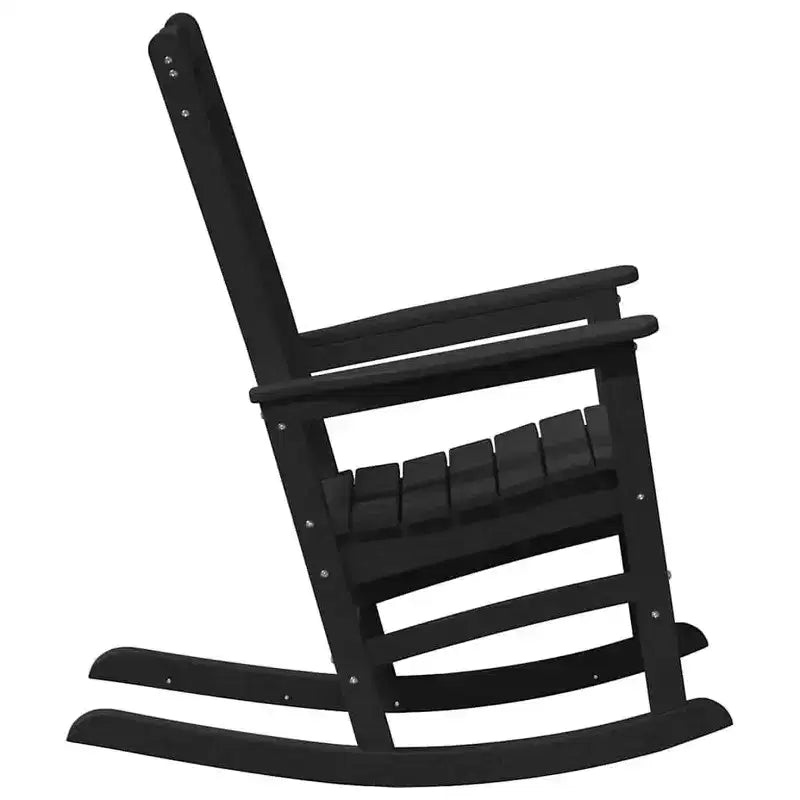 vidaXL Rocking Chair 2 pcs Noir 92 x 70 x 108 cm Polyéthylène