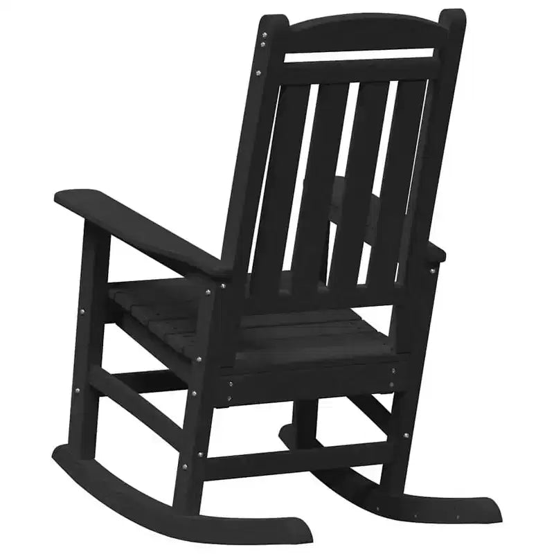 vidaXL Rocking Chair 2 pcs Noir 92 x 70 x 108 cm Polyéthylène