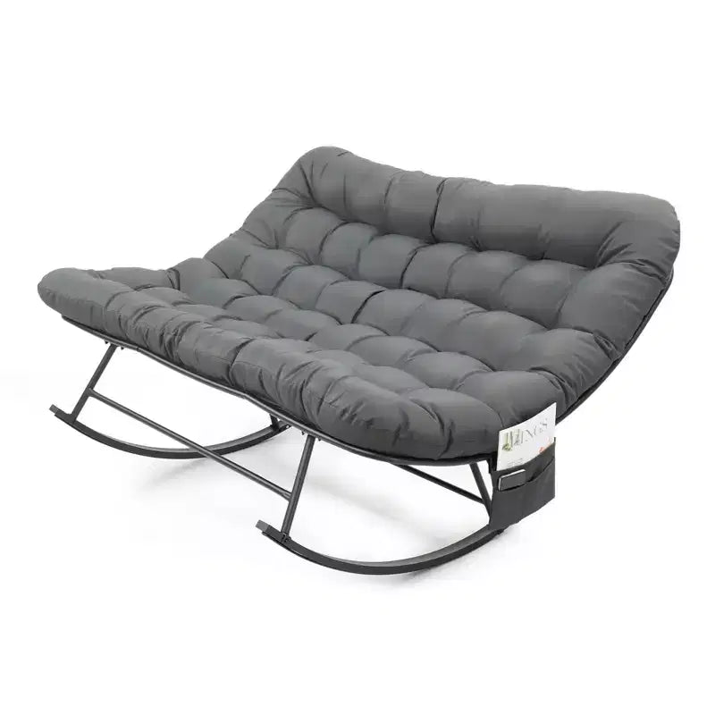 Karl Home | Double-Person Papasan Rocking Chair with Magazine Pocket