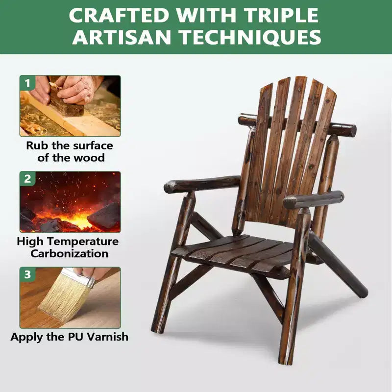 Karl Home | Chaise de salle à manger rustique en bois massif pour patio