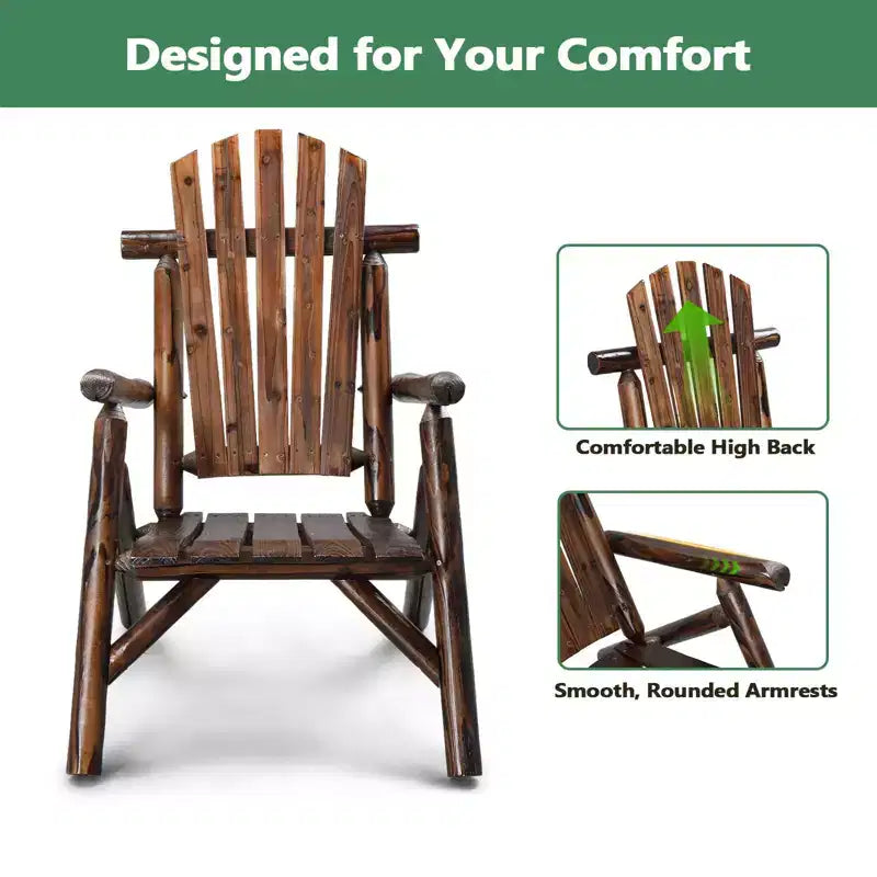 Karl Home | Chaise de salle à manger rustique en bois massif pour patio