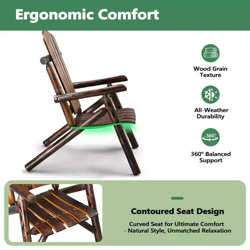 Karl Home | Chaise de salle à manger rustique en bois massif pour patio