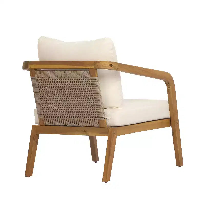 Christopher Knight Home Ethan - Fauteuil de jardin moderne en bois d'acacia et osier synthétique avec coussins