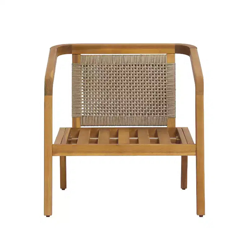 Christopher Knight Home Ethan - Fauteuil de jardin moderne en bois d'acacia et osier synthétique avec coussins