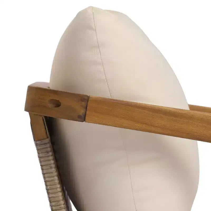 Christopher Knight Home Ethan - Fauteuil de jardin moderne en bois d'acacia et osier synthétique avec coussins