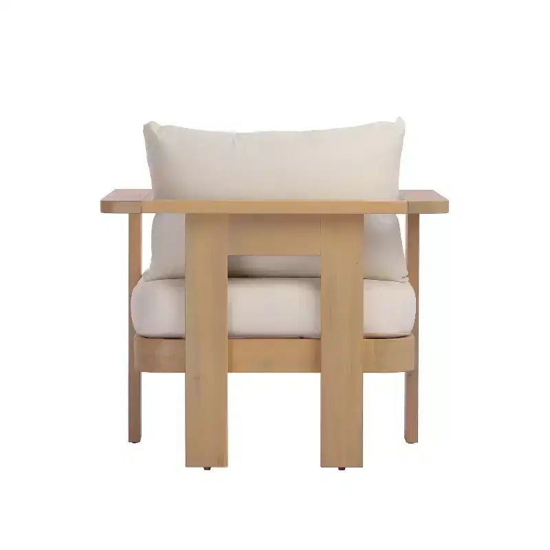 Fauteuil de jardin GDFStudio Mavis en bois d'acacia avec coussin et lattes