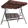 3-Seat Outdoor Swing Chair,Heavy-Duty Frame 500 lbs Capacity, Adjustable UV Protection Canopy,Breathable Seating Cushions for Patio Garden Porch