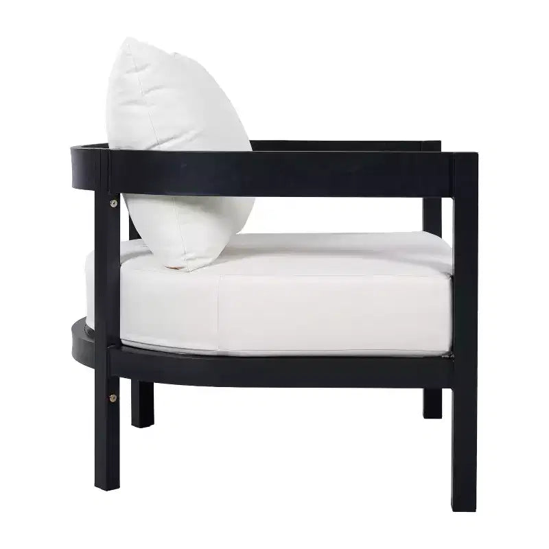 Fauteuil d'appoint ModernLuxe pour terrasse, fauteuil de jardin individuel ergonomique avec coussins souples imperméables et cadre antirouille