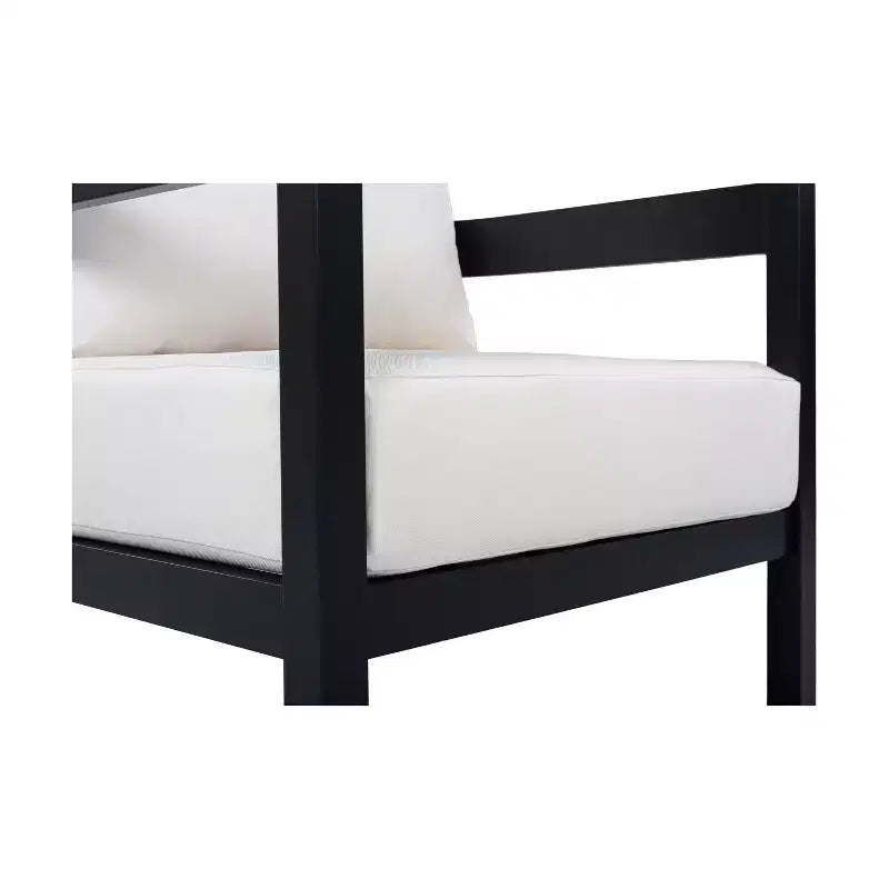 Fauteuil d'appoint ModernLuxe pour terrasse, fauteuil de jardin individuel ergonomique avec coussins souples imperméables et cadre antirouille